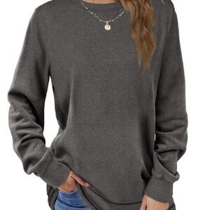 Elegant Charcoal Crew Neck Sweater